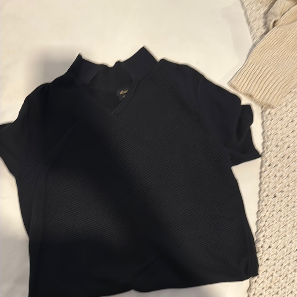 Massimo Dutti Black Polo Short Sleeve Tee